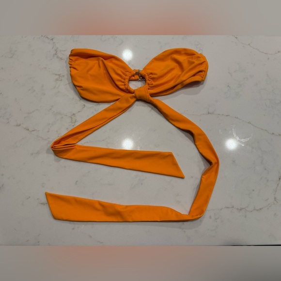 Ramy Brook Marie Halter Bikini Top Bright Orange Size M - Picture 3 of 9